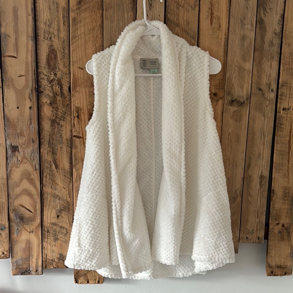Saturday Sunday by Anthropologie‎ Women’s Small Cozy White Tunic Vest Cardigan